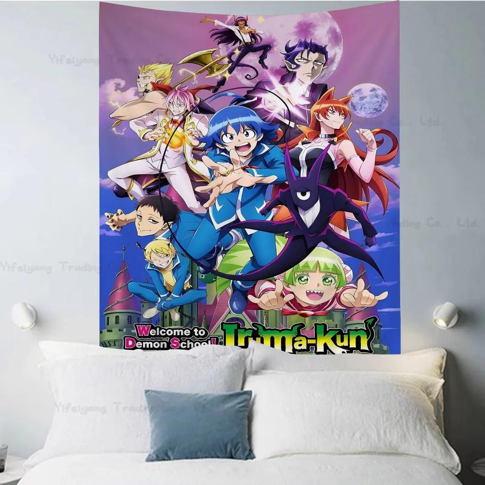 

Welcome DDemon SSchool IIruma Kun Anime Tapestry Hanging Tarot Hippie Wall Rugs Dorm Wall Hanging Sheets 74x94cm(29x37in)