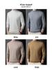 Men's 100% Cashmere Mid-Neck Black Sweater - Thickened Winter Base Layer
