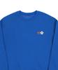 GRAVER [Unisex] Small Flower Bear Face Embroidered Smile Sweatshirt_Cobalt Blue
