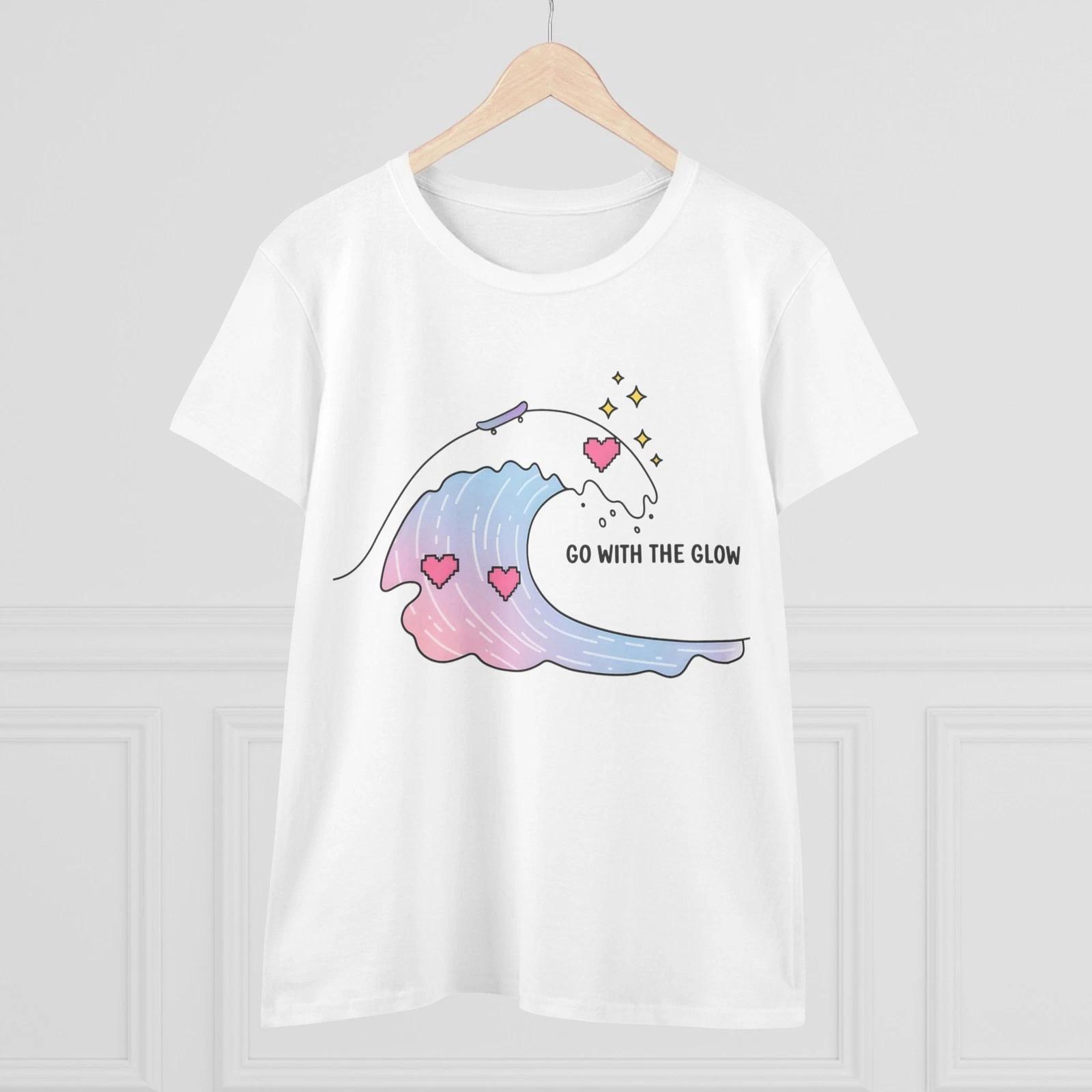 

Women s Summer Glow Tee – Cute & Comfy Cotton Shirt for Beach & Relaxed Vibes L