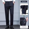 ROMON Men's Business Casual Straight Stretch Trousers