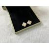 High Version Lucky Four-leaf Clover Earrings for Women 18K Fashion Light Luxury Natural White Mother-of-pearl Pair of Earrings