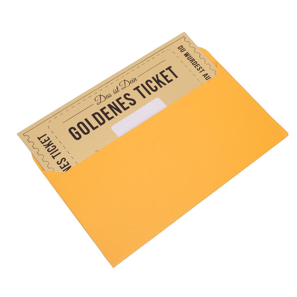 Golden Reveal Ticket with Envelope and Covering Film Scratch Off Surprise Card for Birthday Anniversary Gift