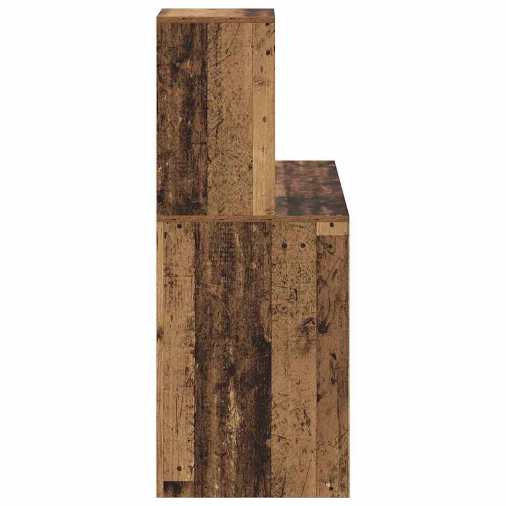 Desk with Shelf Reclaimed Wood Look 102 x 50 x 124 cm Particleboard