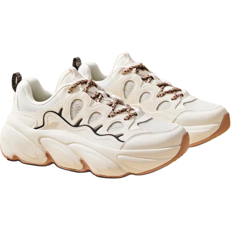 Anta Fashion Trend Cute Claw Shoes Shock Absorbing Wear Resistant Low Top Casual Shoes Women sneaker Ivory 122538880-4