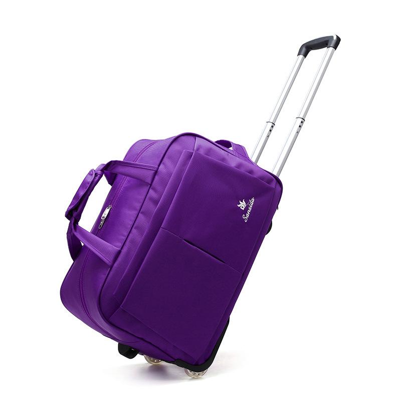 Korean Version Pull Rod Bag Lightweight Foldable Travel Bag Large Capacity Oxford Cloth Single Wheel Pull Bag