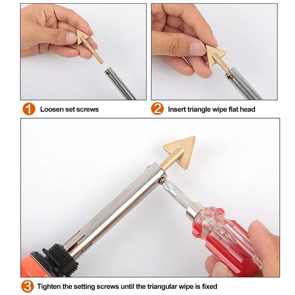 2Pcs/Set 80W Soldering Iron Tips Triangular Smoothing Head Welding Tips Welding Repair Tool