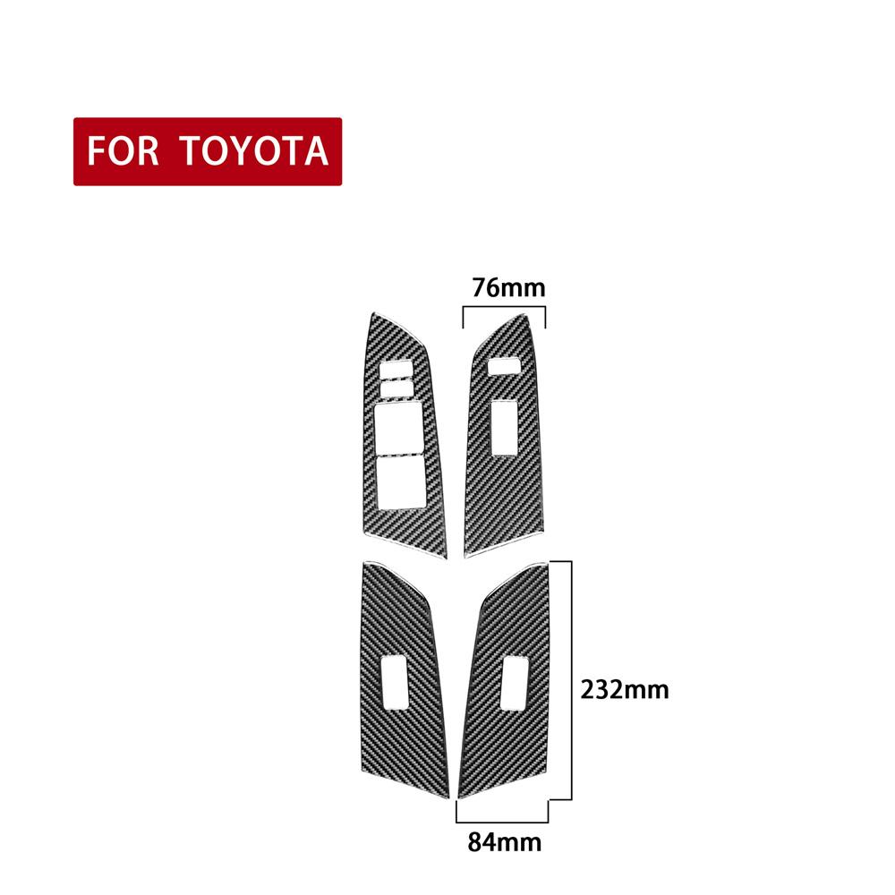 4x Carbon Fiber Window Switch Stickers Interior Trim For Toyota Tundra 2014-2018
