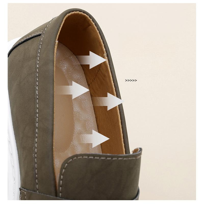 Men's Leather Casual Sneakers All-match Fashion Breathable Hand-stitched Leather Shoes