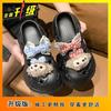 2025 spring and summer new cute hole shoes for women to increase their height and match, step on shit, cartoon thick-soled non-slip slippers for women