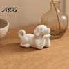 Braver Welpenstatue 3D-gedruckte Hundefigurine, Niedliche Figuren, Kleine Tier-Heimdekor-Figuren, Realistisch Detailliert für Liebhaber Schlichtweiß