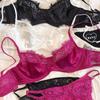 Kadınlar için Seksi İç Çamaşırı Seti Ultra İnce Sütyen Seti Fransız Dantel Nefes Alabilen Bralette Kadın İpek Rahat Sütyen ve Tanga İç Çamaşırı