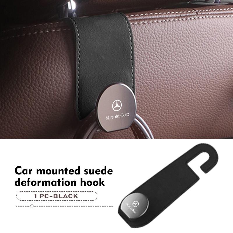 

Hidden Car Back Seat Hook Headrest Suede Soft Hanging Hook For Benz AMG A C E S G Class W201 W210 W108 W204 W205 W203