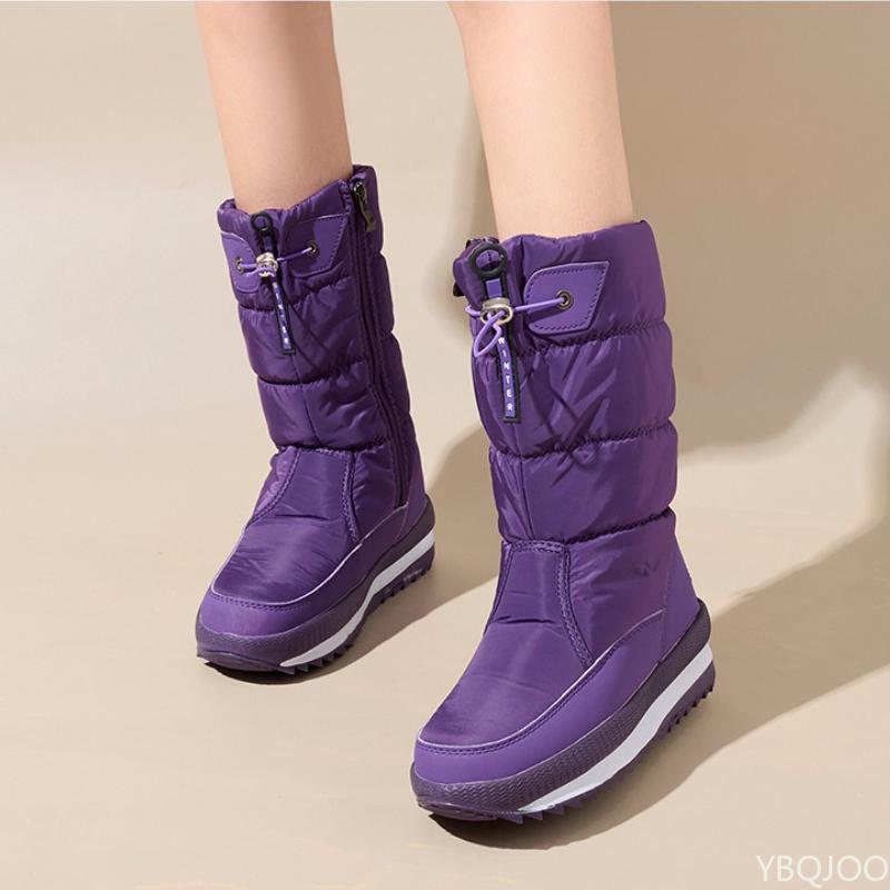

Модные новые женские зимние ботинки теплые удобные хлопковые туфли для зимы хлопковые туфли с утолщенной подошвой плюшевые высокие женские ботинки 42 фиолетовый