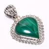 Natural Malachite Gemstone Handmade 925 Solid Sterling Silver Pendant 1.65" Q6l21