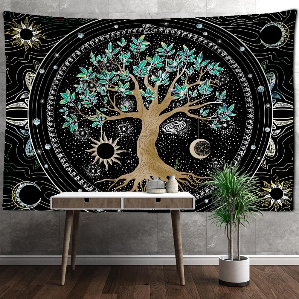 Aesthetic Tree Of Life Tapestry Wall Hanging Color Art Simple Hippie Witchcraft Mysterious Room Home Decor