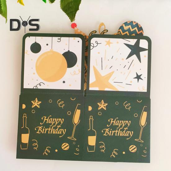 3D Birthday Card Pop-Up Happy Birthday Greeting Card Gift Box with Envelope Handmade Foldable Celebration Card for Family&Friend