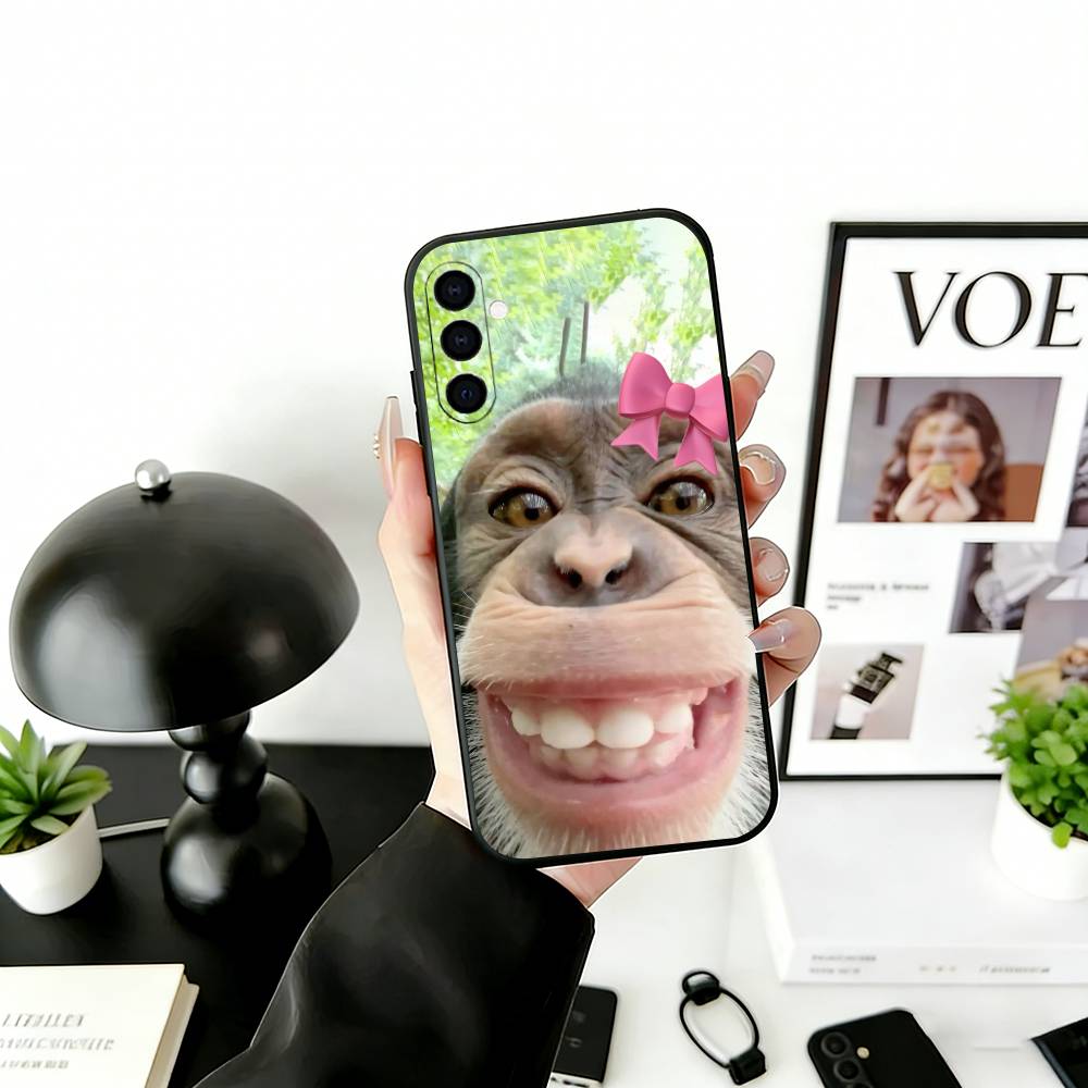 C-Cute F-Funny Affe Handyhülle Für Samsung Galaxy A73,A72,A71,A70,A53,A52,A51,Andere Weiche Schwarze Hülle