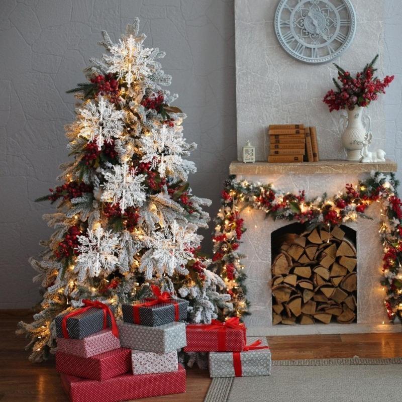 Elegant Christmas Ornament Supplies Holiday Party Supplies Acrylic Crystal Snowflake and Icicle Tree Decorations