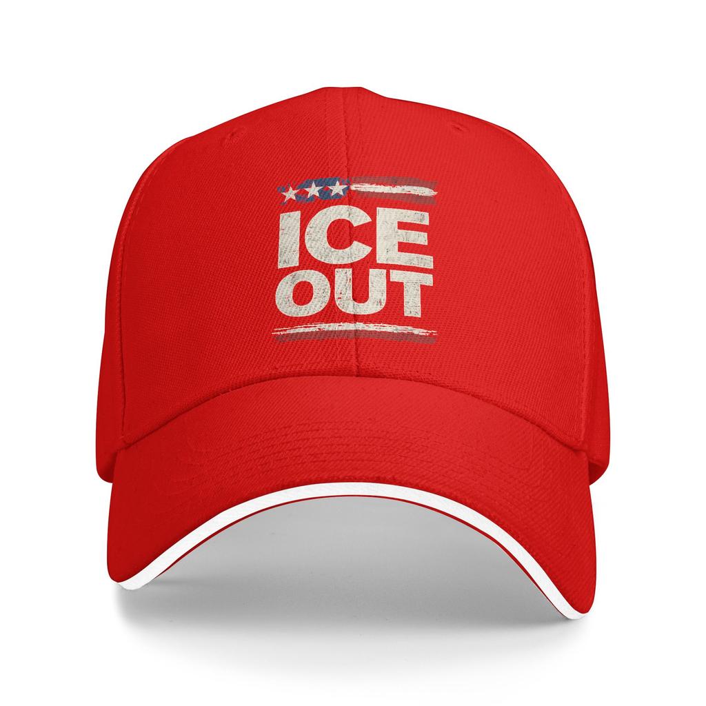 Ice Out Flag US Baseball Cap  y2k Cute Female Male Hip Hop Hats Sun Visor Custom DIY Outdoor Gym Baseball Caps Gift