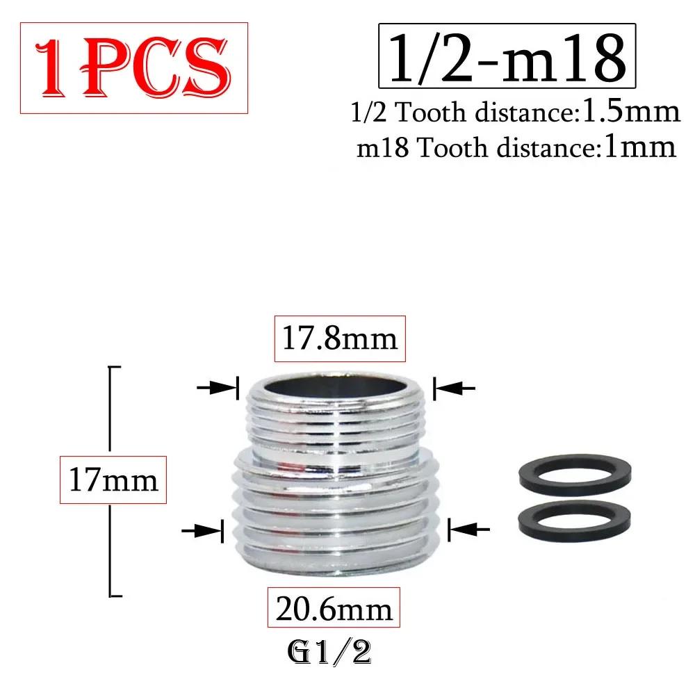 Mässing 1/2 x M16 M18 M20 M22 M24 M28 Gänganslutning Silver Krananslutningar Vattenrenare Tillbehör Köksvattenkran Adapter