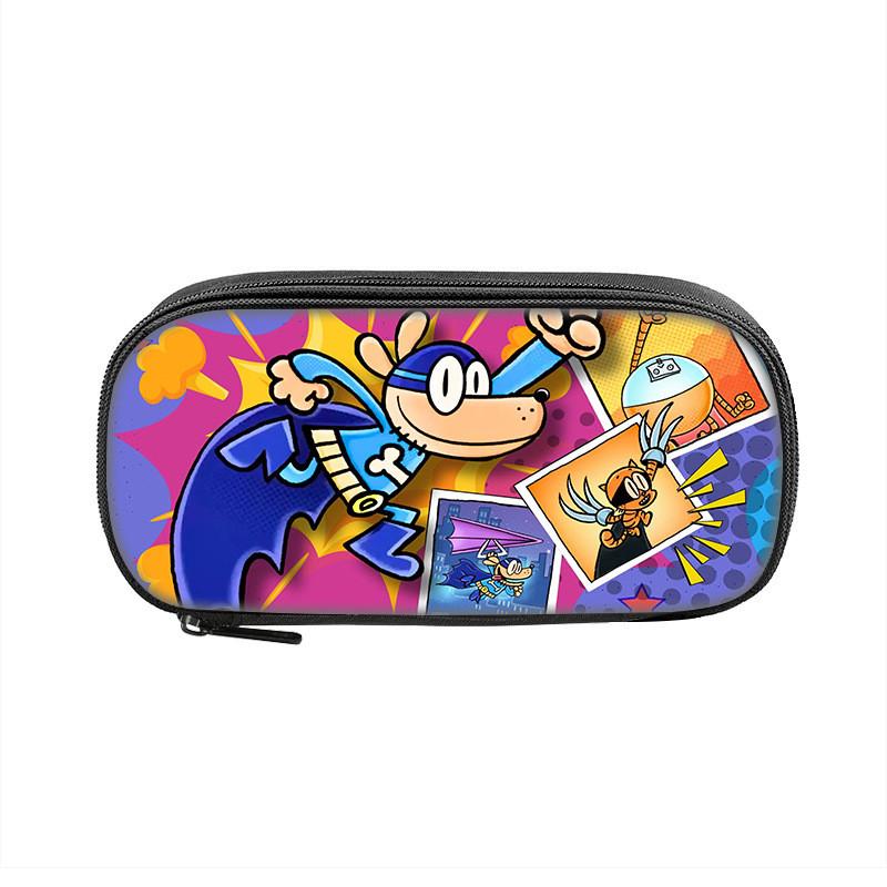 Dogman Detective Pencil Case Large Capacity Nylon Storage For Students