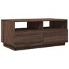 VidaXL Table Basse avec Lumières LED, Table d'Appoint avec Tiroirs, Bout de Canapé, Meuble de Salon Salle de Séjour, 839839