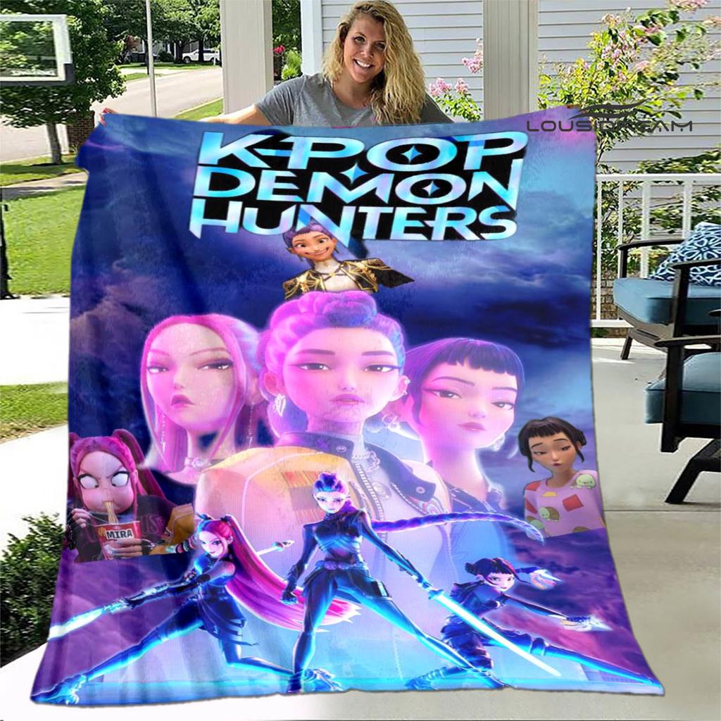 3D KPop Demon Hunters Cartoon blanket Warm blankets Soft and comfortable blanket Home Travel Blankets bed linings Birthday Gift