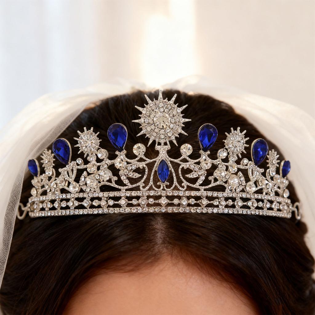 Bridal Crown Sunflower   Rhinestone Princess Crown for Women Bridal Wedding Prom Birthday Hair Accessories