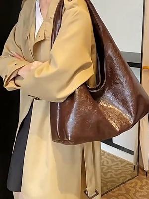 Design Large PU Leather Hobo Underarm Bags Lady Winter Shoulder Bag for Women New Trend Wine Red Handbags and Purses