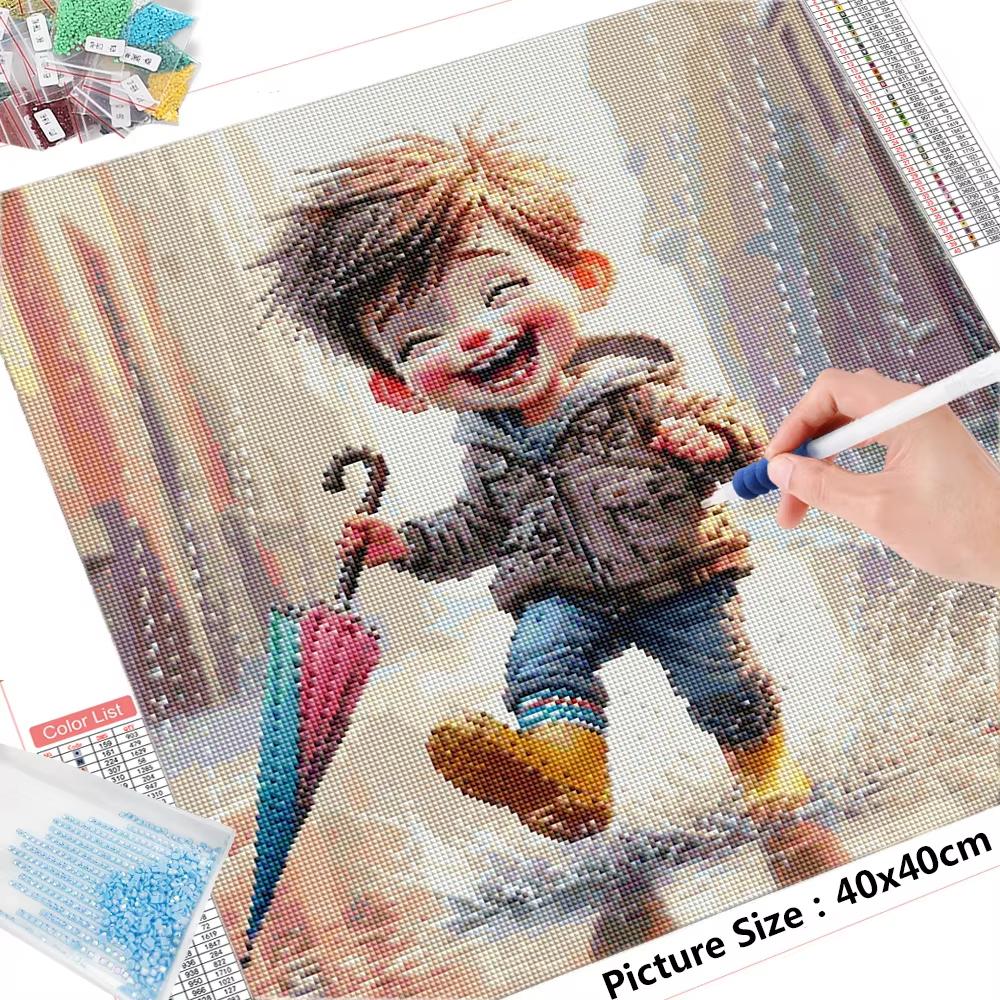 Ricamo Diamante Ragazza Ragazzo Mosaico Punto Croce Kit Completo Pittura Ritratto Quadrato Pieno Rotondo Decorazione Parete