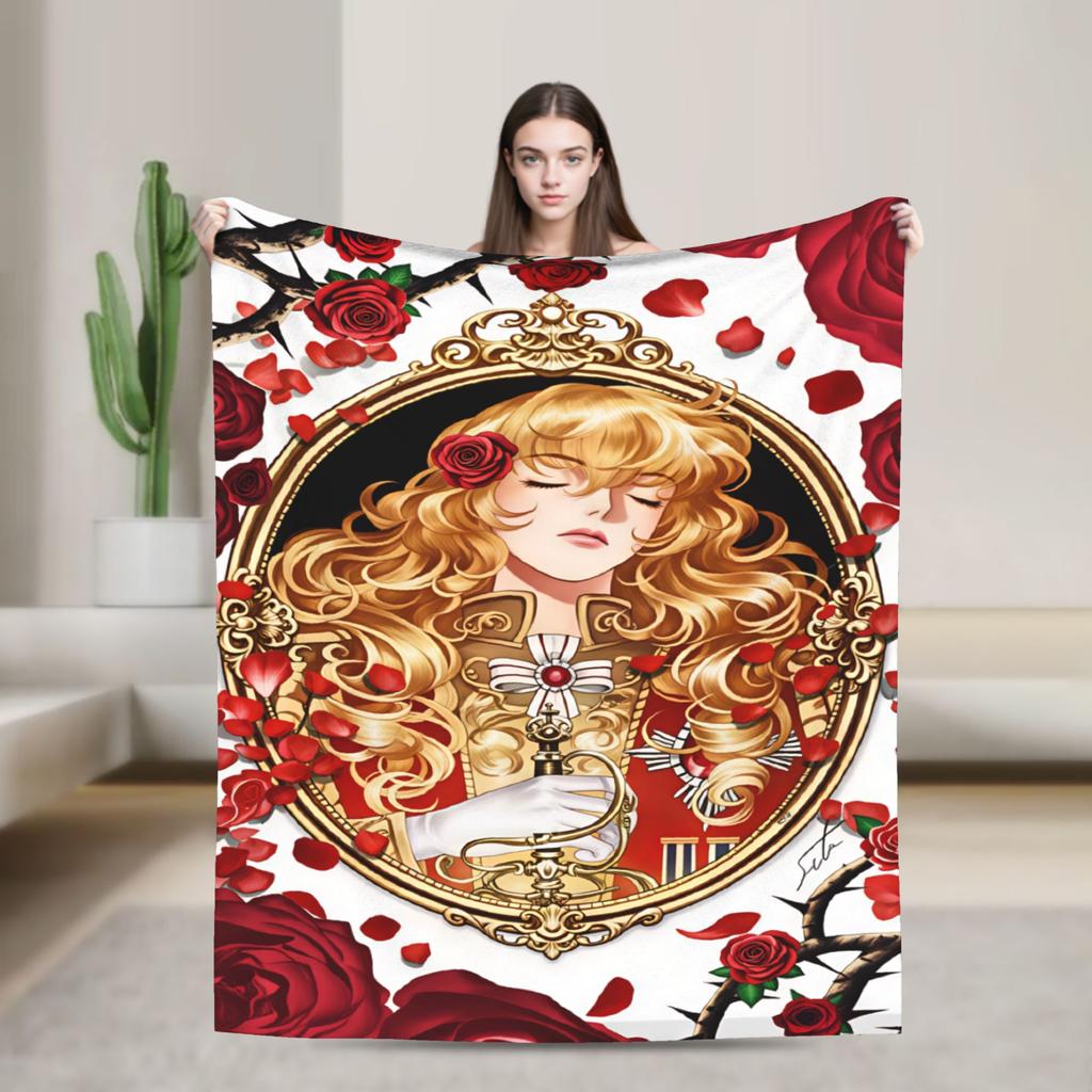 Rose of VVersailles Lady Blanket Warm Soft Plush Throw Blanket For Home Decor Travel Office Flannel Bedspread Bed Cover