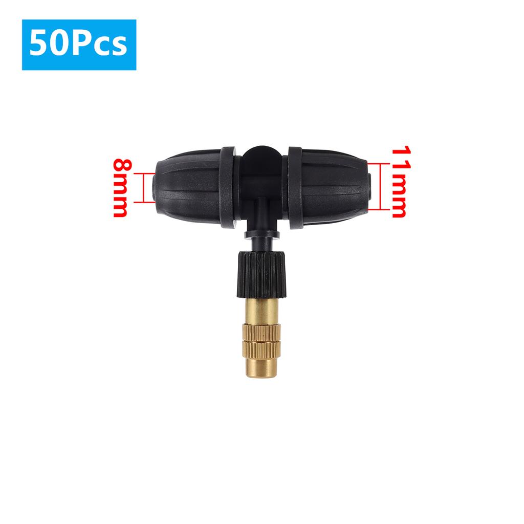 5/50Pcs 6mm Brass Mist Nozzle Kits 4/7mm 8/11mm Hose Garden Lawn Micro Irrigation Atomaiztion Cooling Dust Removal Sprayer Heads