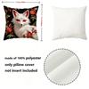 Plum Blossom White Fox Embroidery Style Pillow Cover Pattern Cushion Cover Suitable For Sofa Bedroom Car Pillow Cover