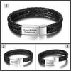 Personalized Bracelets Engraving Stainless Steel Jewerly Customized Names Men Layer Braided Rope Bangle Souvenir Gift Idea Father (Ba103197 )Trendy