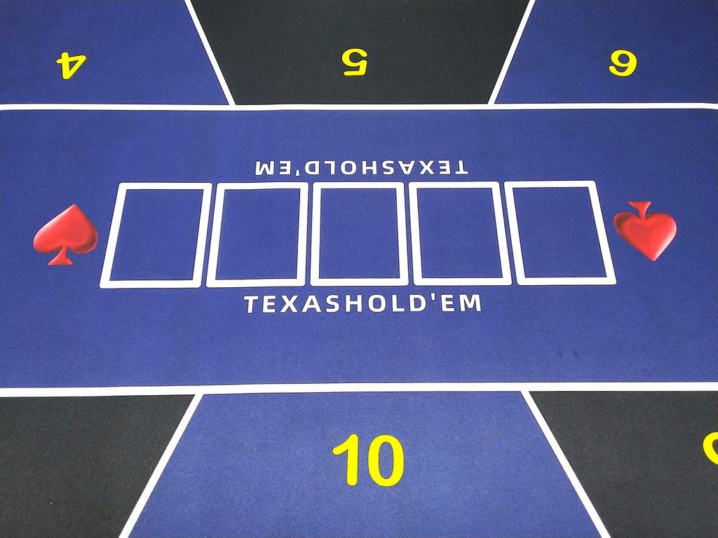 Poker Mat Texas Digital Print Rubber Mat 120x60cm +Lsm Hold'em (Blue)