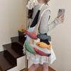 Large-capacity Tote Bag with A Cute 3D Fish Design – Versatile Knitted Tote Bag, One-shoulder Tote Bag