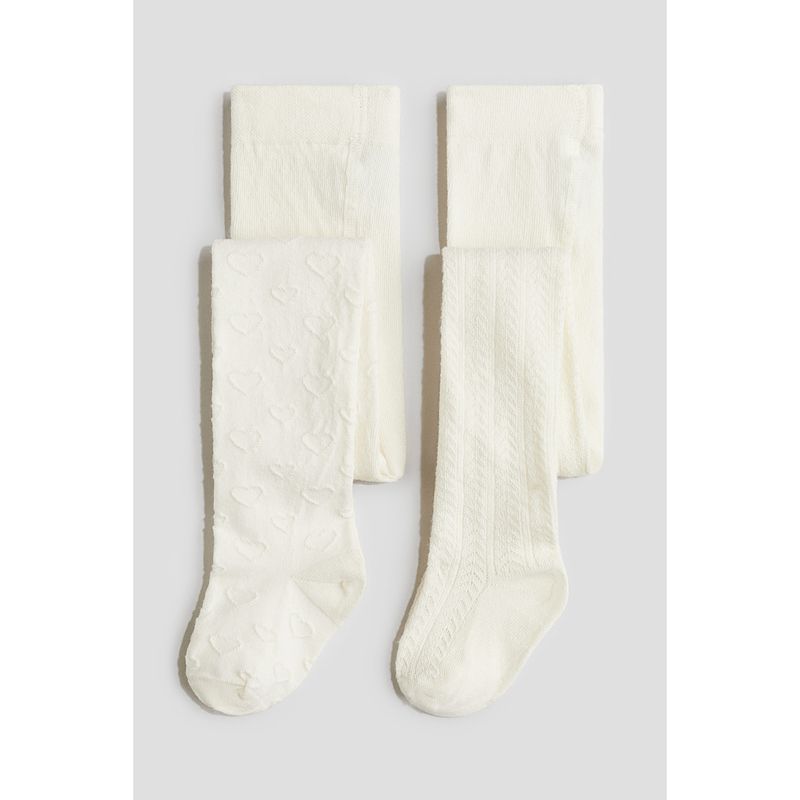 

HM Детская одежда Носки для девочки 2 штуки Летние Тонкой вязки Модные Колготки 0291333 110/60 (2-4Y) White/Heart