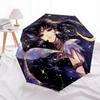 1pc Starry Night Mermaid Automatic Opening Folding Umbrella with Constellation Print, 8 Bone Iron Frame, Outdoor for Fans, Travelers, Daily Use,