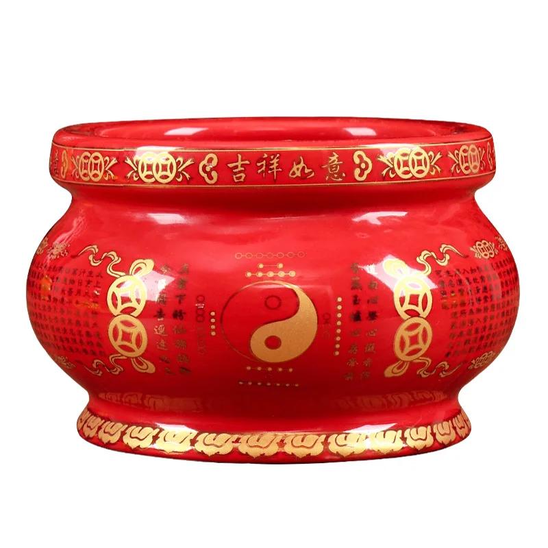 1pc Taoist ceramic incense burner ornament Household indoor incense burner Incense ornament Buddha Hall and Buddhist Equipment