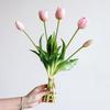 3 Bouquets Man-Made Tulip Flowers Fake Flowers Real Feel Latex Bouquet Home Office Wedding Party Desktop Decoration Garden