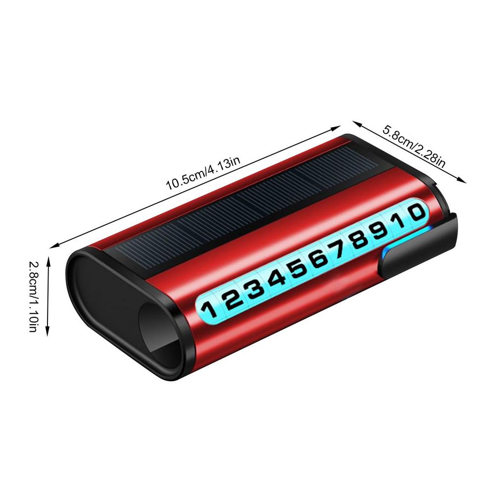 Solar Luminous Car Temporary Parking Card H Idden Telephone Number Plate For Car Styling Auto Number Card Stickers Accessories