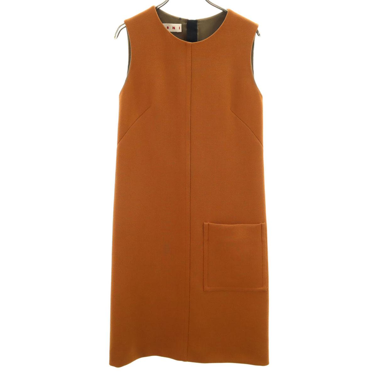 

MARNI made in Italy No sleeve Knee-length dress 36 Brown Women Used