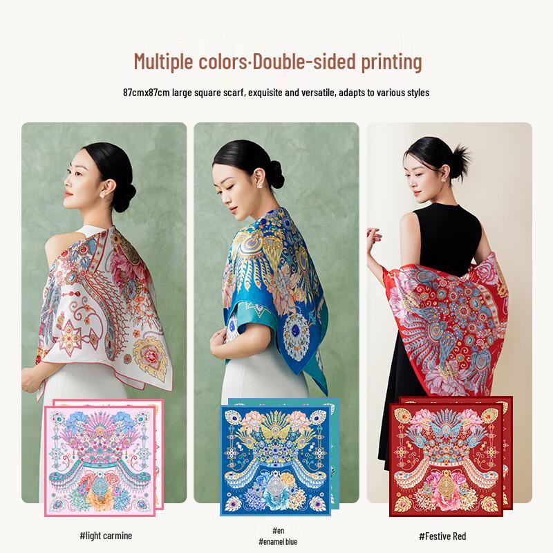 Jewelry Butterfly 100% Mulberry Silk Double-Sided Scarf