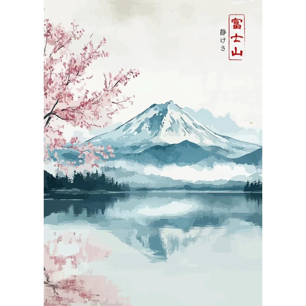 Japanese Vintage Posters Crane Mount Fuji Prints Lake Fishing Lotus Flower Canvas Painting Wall Pictures Home Living Room Decor