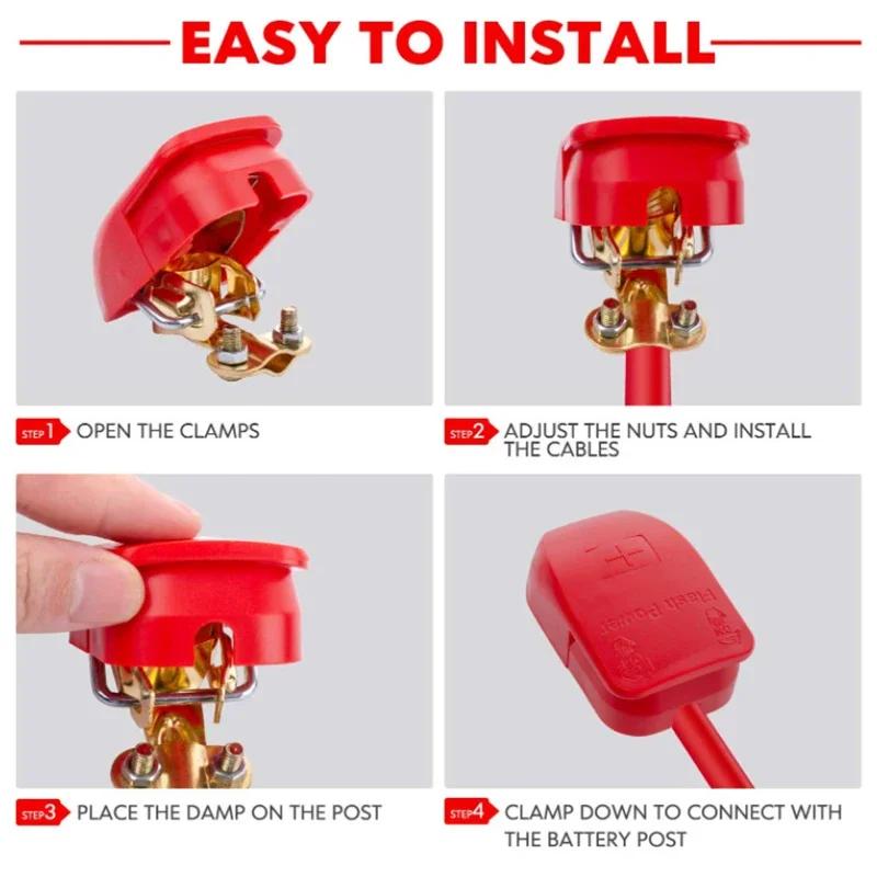 1 para zacisków szybkozłącznych do zacisków dodatnich i ujemnych elektrod, zaciski akumulatora samochodowego, akcesoria samochodowe