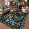 Tapis pour Salon Floral Botanique Lavable Chambre à Coucher Tapis de Chevet Doux Antidérapant Tapis de Sol pour Table Basse Décoration de Maison Tapis