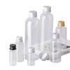 Transparente PET-Flasche mit Aluminiumkappe zur Flüssigkeitsabgabe, 10-100 ml, mit versiegeltem Deckel für Lotionen