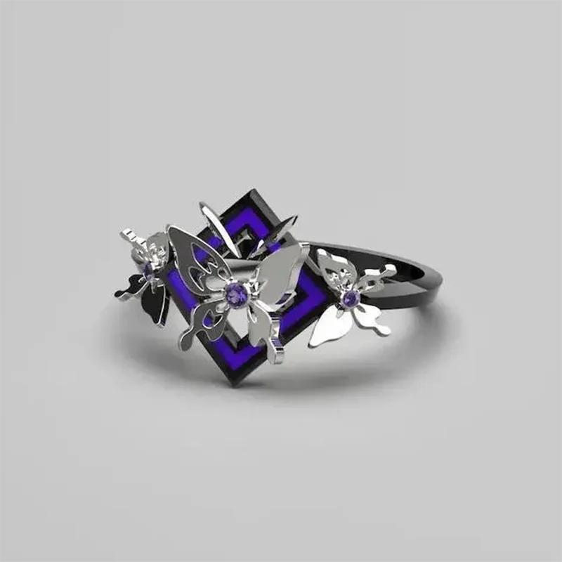 Gra Honkai: Star Rail Seele Cosplay Pierścionek Unisex Motyl Regulowany Otwór Pierścionki Akcesoria Biżuteria Prezenty