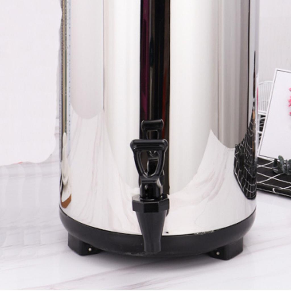 Stainless Steel Milk Tea Bucket Large Capacity Thickened Insulated Beverage Dispenser Barrel with Spigot for Restaurant